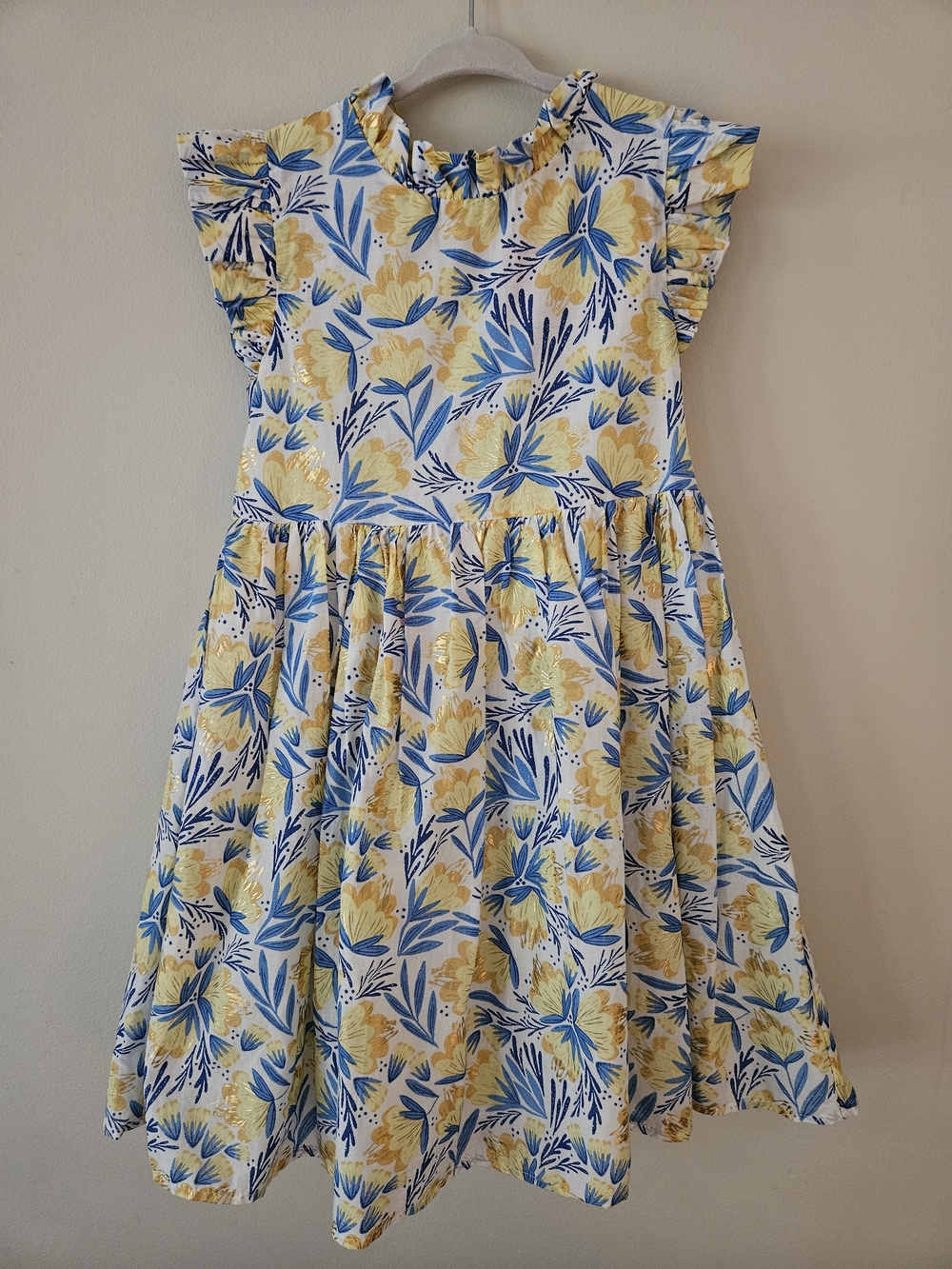 Like NEW Isaac Mizrahi Girls Floral Ruffle Dress & Matching Headband Set - 7 YO